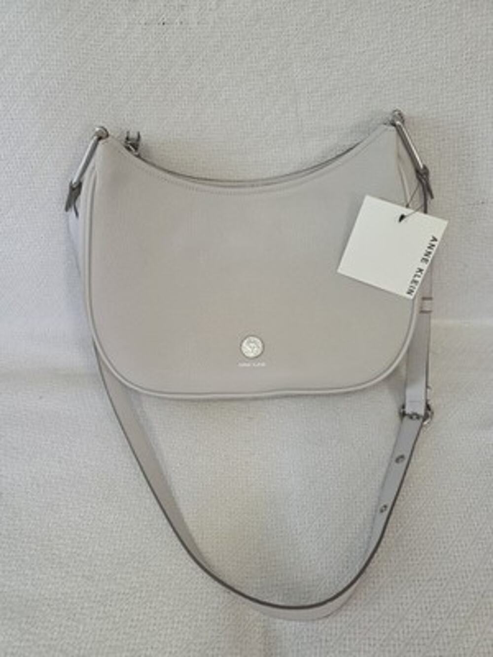 Anne Klein A Line Crossbody Bag Purse Ivory Cream Off White Faux Leather NWT